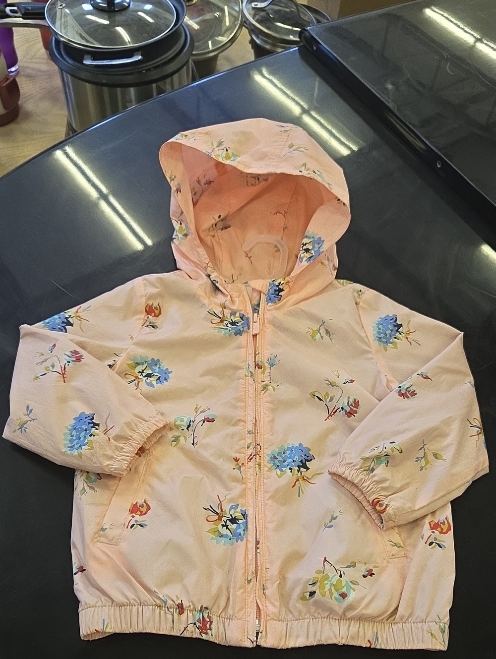 GAP Peach Floral Hooded Windbreaker Jacket